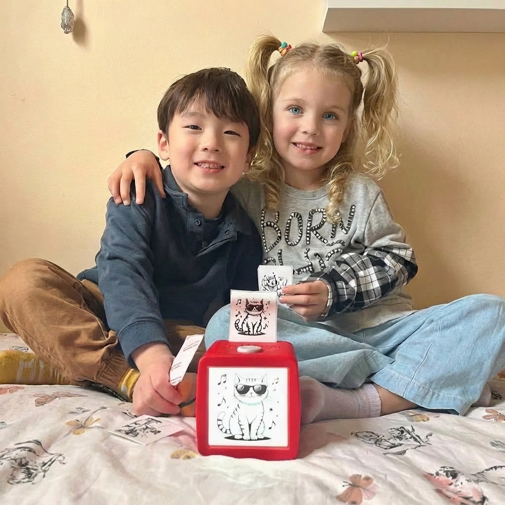 Kids with Papaya stickers